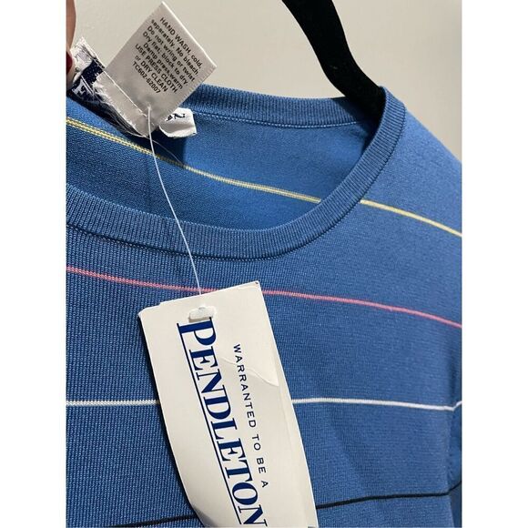 Pendleton striped silk blend short sleeve tee size XL - Picture 4 of 5